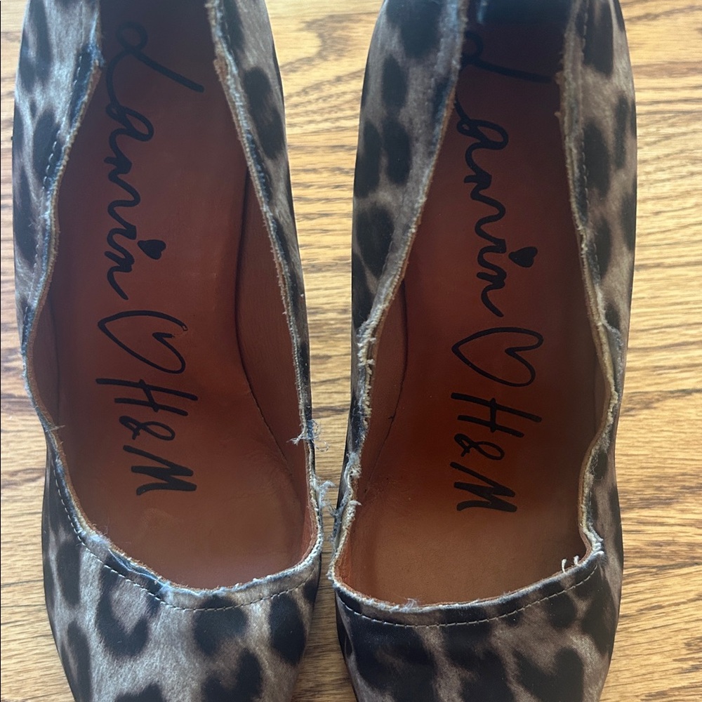 Lanvin for H&M Leopard Print Heels Size 8 - Picture 2 of 12